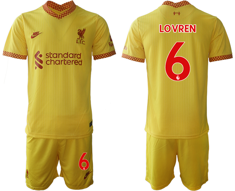 Men 2021-2022 Club Liverpool Second away yellow #6 Soccer Jersey